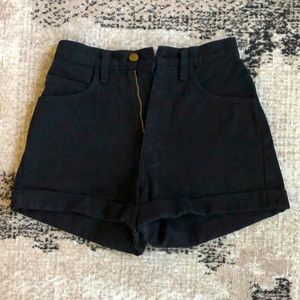 LA Apparel: Black high rise jean shorts